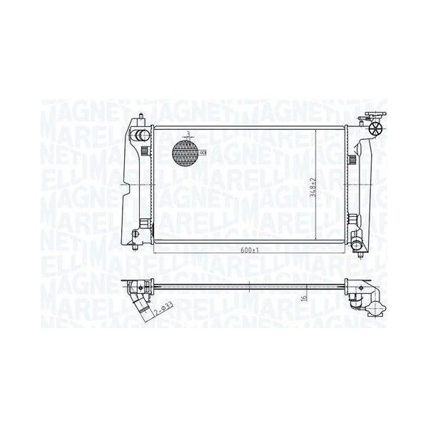 Magneti Marelli 350213178300 - Oe 16400 0D210 Radiatore, Raffreddamento Motore Per Avensis (T25), Corolla (E12), Corolla Verso (E12)-image