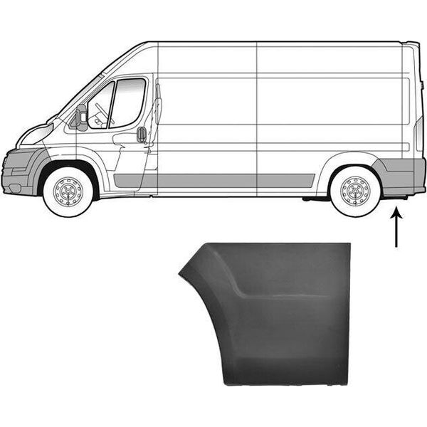 Van Wezel Listello Di Protezione Laterale Posteriore Sinistro 0983409 Per Opel Movano C Furgone (U9) Per Fiat Ducato Furgone (250, 290) Ducato Bus (250, 290)-image