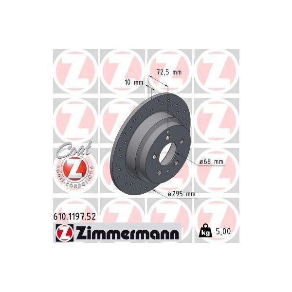 Dischi Freno Posteriori Sportivi Zimmermann Volvo S70 V70 Per Volvo 850 C70 S70 V70-image