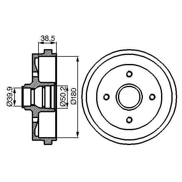 Bosch 0 986 477 002 - Oe 171 501 615 Tamburo Del Freno Per Arosa (6H), Cordoba (6K), Ibiza (6K), Toledo I (1L2), Jetta Ii (165, 19E, 1G2), Polo (6V), Polo (80, 86C)-image