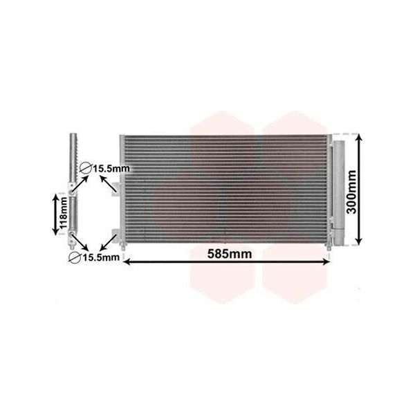 Van Wezel 17005289 Condensatore Climatizzatore Condensatore Climatizzatore Per Fiat Punto (188) +Essiccatore-image