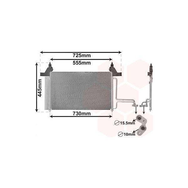 Van Wezel 17005253 - Oe 46745840 Condensatore Aria Condizionata Con Essiccatore Per Stilo-image