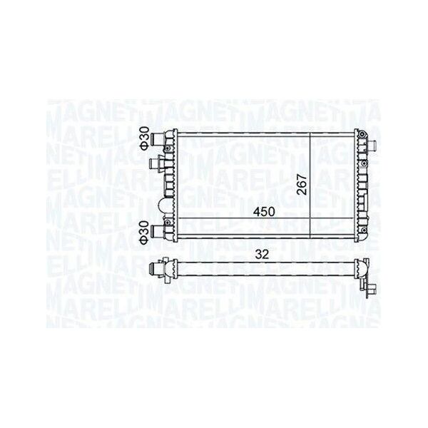 Magneti Marelli 350213191300 Radiatore Acqua Raffreddatore Motore Per Fiat Seicento / 600 Hatchback (187)-image