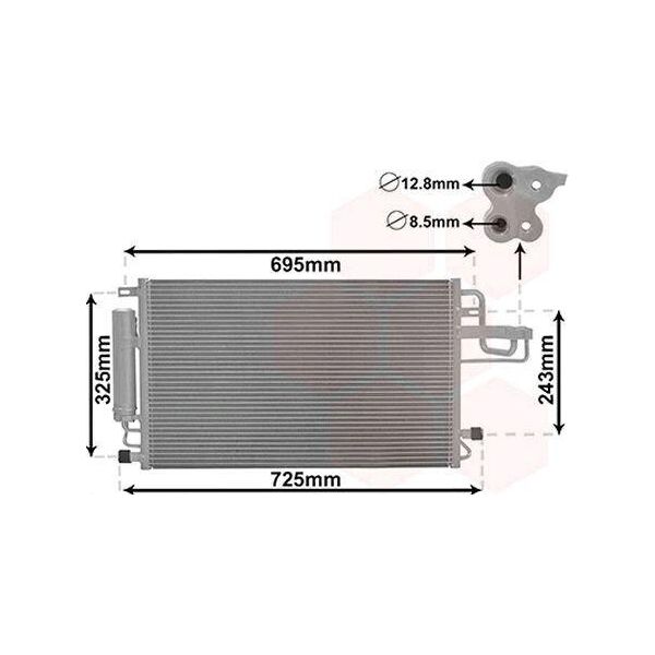 Van Wezel 82005156 - Oe 97606 2E000 Condensatore Aria Condizionata Con Essiccatore Per Tucson (Jm), Sportage (Je, Km)-image
