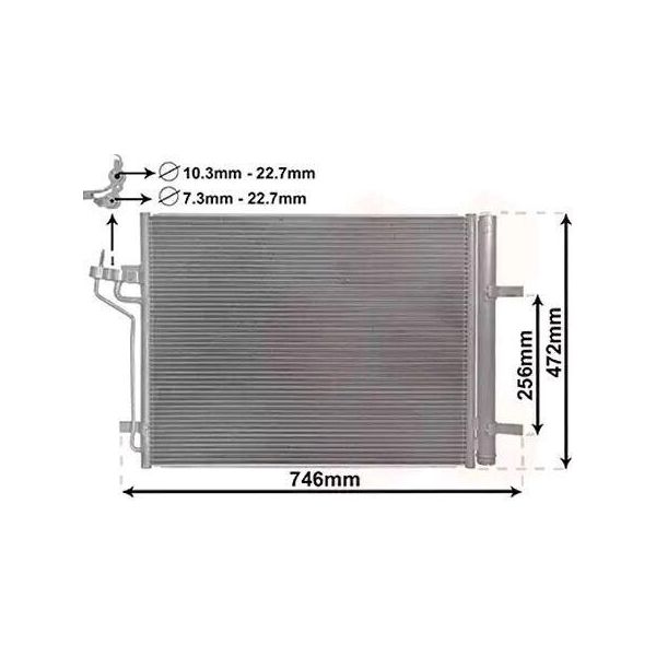 Van Wezel 18015710 - Oe 1785765 Condensatore Aria Condizionata Con Essiccatore Per Focus Iii, Kuga Ii, Tourneo Connect, Transit Connect-image