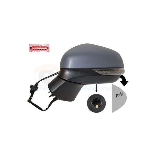 Van Wezel 1809817 Specchietto Esterno Specchietto Laterale Sinistro Per Ford Fiesta Mk7 Hatchback Convesso Riscaldato Primerizzato-image
