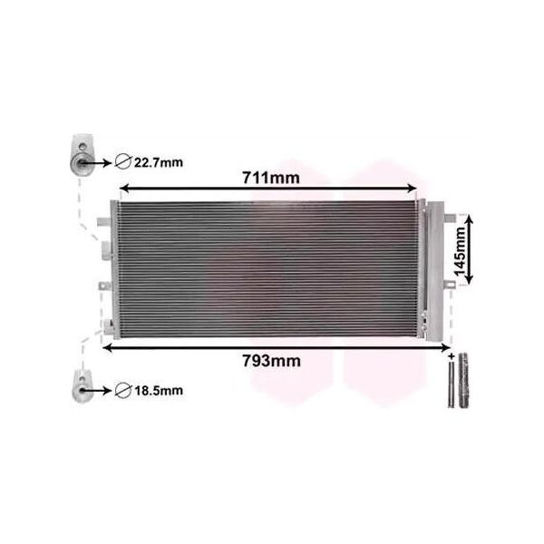 Van Wezel 18015701 - Condensatore Aria Condizionata Oe 5202208 Con Essiccatore Per Galaxy (Ck), Mondeo V, S-Max (Cj, WA6)-image