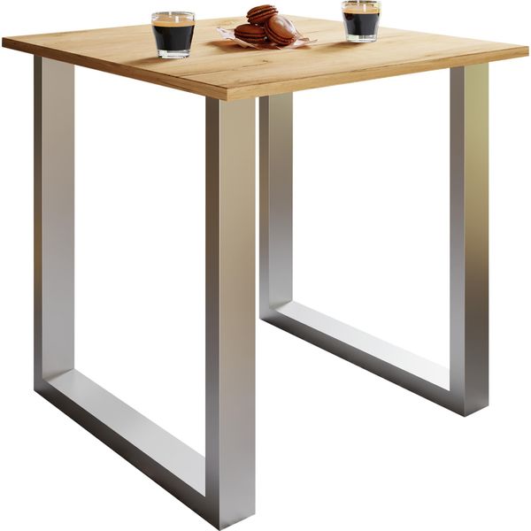 Tavolo Da Pranzo Xona Argento / Rovere Di Miele A. 76 X L. 80 X P. 50 Cm-image