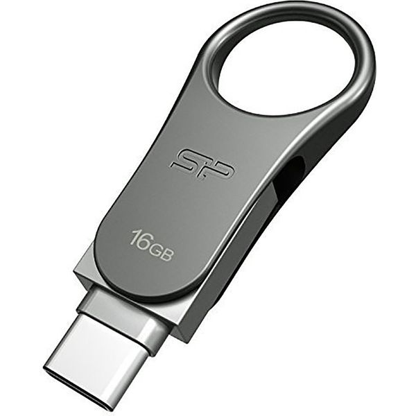 Silicon Power SP016GBUC3C80V1S Usb-Stick 16GB Silicon Power C80 3.0 Silver Type-C Ready-image