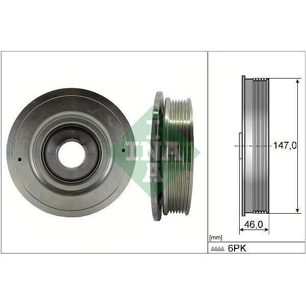 Ina 544 0094 10 Puleggia Albero Motore Per Opel Vivaro A Furgone (X83) 147 Mm-image