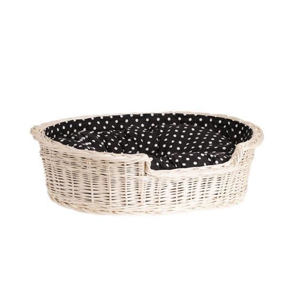 Cestino Per Cani In Vimini Ovale Con Cuscino 85X67 H21 Cm-image