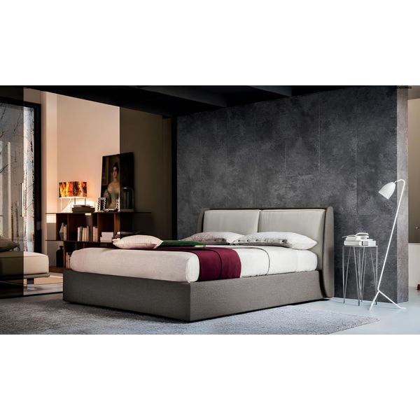 Letto Imbottitura Tessile Camera Da Letto 180X200 Design Letto Matrimoniale In Pelle Letti Nuovi-image