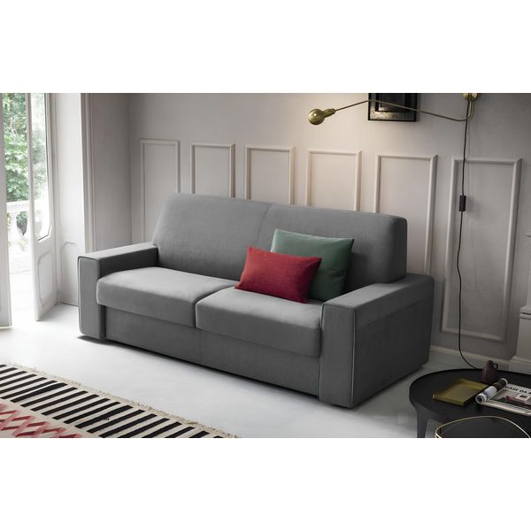 Soggiorno Divano Tessile Grigio Due Posti Divani Di Design Divani Imbottiti 2 Posti Nuovo-image