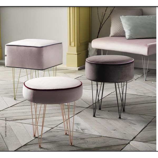 Sgabello Ottomano Relax Pouf Poggiapiedi Sgabello Rotondo Sgabello Imbottito Nuovo-image