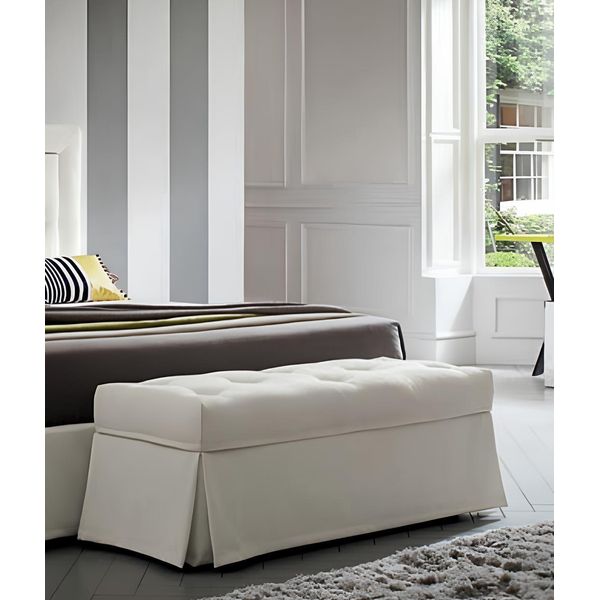 Lusso Sgabello Stile Country Mobili Sgabello Imbottito Design Panca Poggiapiedi-image