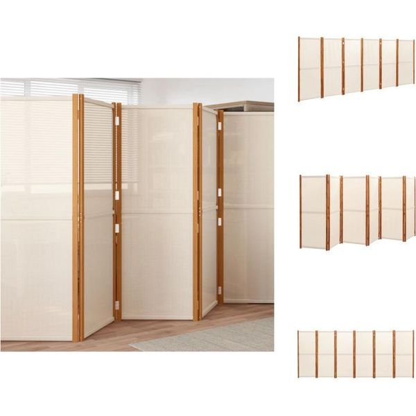 Vidaxl 6 Pezzi Divisori Per Ambienti Bianco Crema 420X180 Cm - Divisori Per Ambienti-image