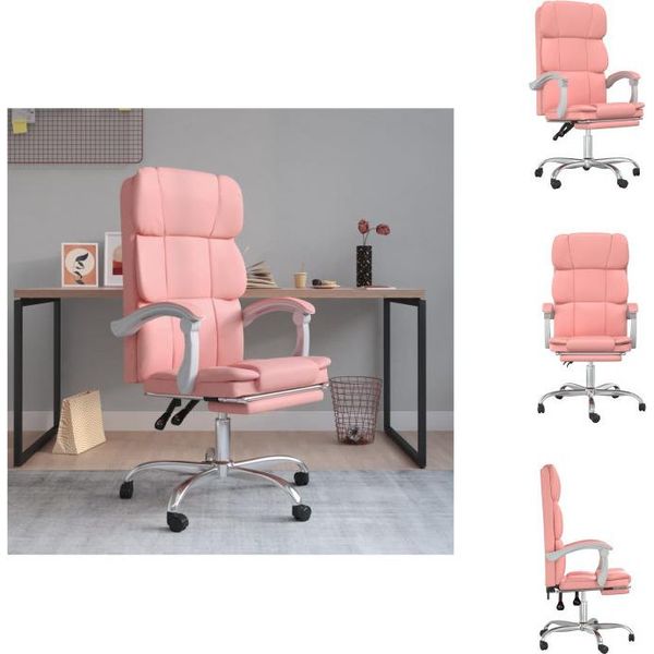 Vidaxl Sedia Da Ufficio Con Funzione Reclinabile In Pelle Finta Rosa - Sedie Da Ufficio-image