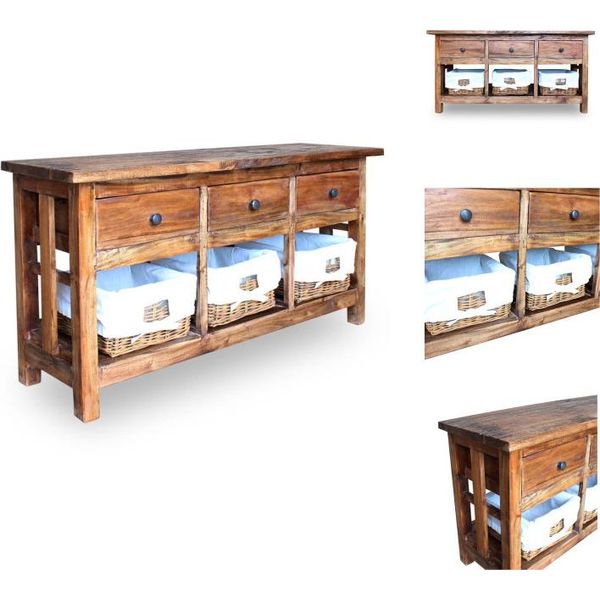 Vidaxl Credenza In Alluminio Massiccio 100 X 30 X 50 Cm - Credenze-image