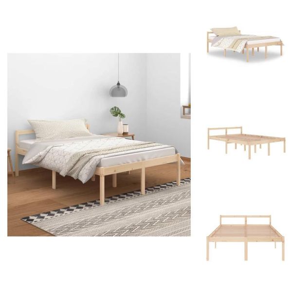Vidaxl Letto Senior 140X200 Cm In Pino Massiccio - Letti E Strutture Letto-image