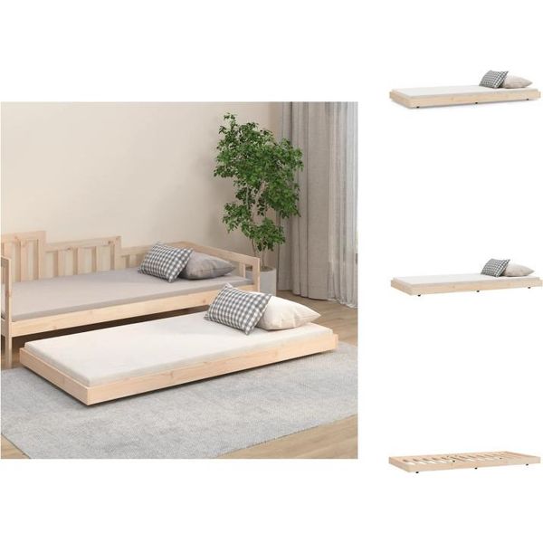 Vidaxl Letto In Legno Massiccio 75X190 Cm Pino - Letti E Strutture Letto-image