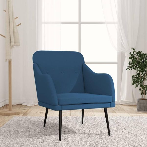 The Living Store Poltrona Blu 63X76X80 Cm In Tessuto-image