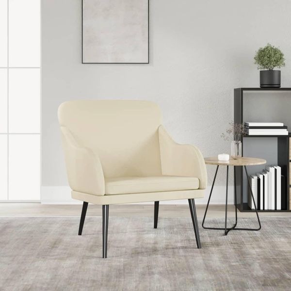 The Living Store Poltrona Crema 63X76X80 Cm Pelle Artificiale-image
