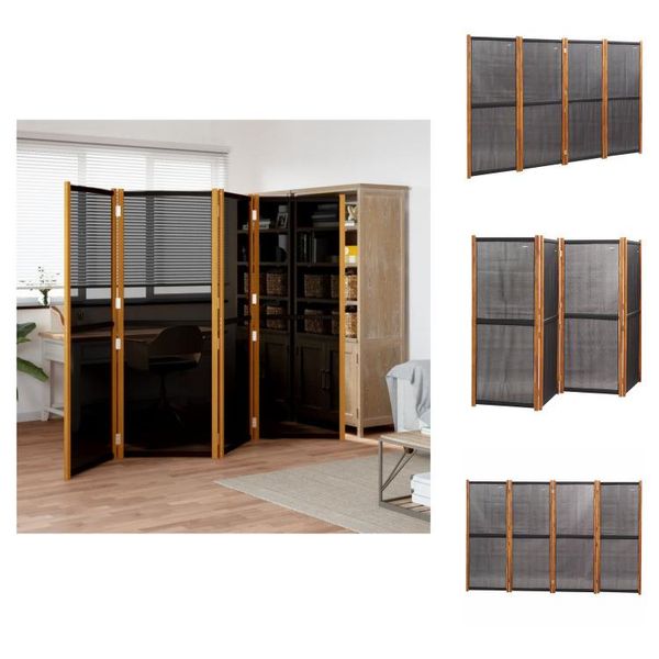 Vidaxl Divisorio 4 Pezzi Nero 280X180 Cm - Divisori Per Ambienti-image
