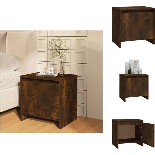 Vidaxl Comodino Rovere Fumé 45X34X44,5 Cm Materiale A Base Di Legno - Comodini-image