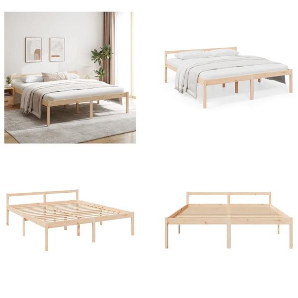 Vidaxl Letto Per Anziani 200X200 Cm In Legno Massiccio Di Pino - Letto Per Anziani - Letto Per Anziani - Letti Per Anziani - Letti Per Anziani-image