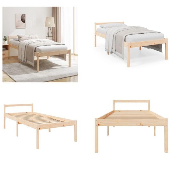 Vidaxl Letto Per Anziani 90X190 Cm In Legno Massiccio Di Pino - Letto Per Anziani - Letto Per Anziani - Letti Per Anziani - Letti Per Anziani-image