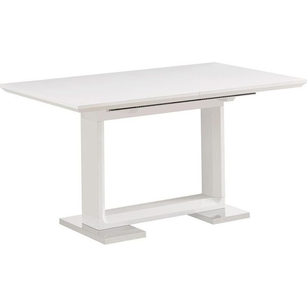 Tavolo Da Pranzo Allungabile Casa Dolce Nikania, 160/210X90X76 Cm, Bianco Lucido, Piano In Mdf, Gambe In Metallo-image