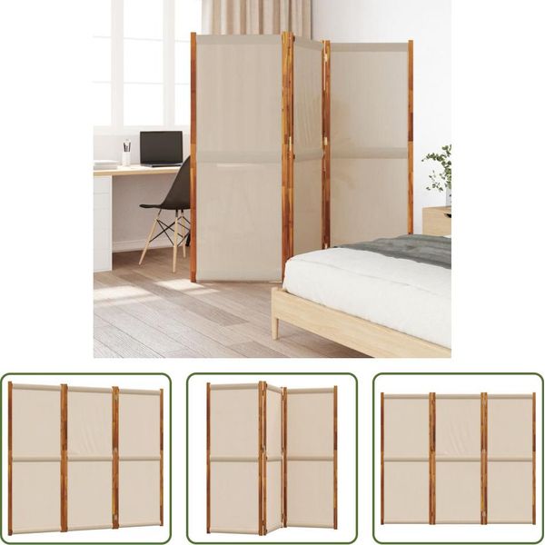 The Living Store Paravento 3 Pz. Paravento Taupe 210X180 Cm-image