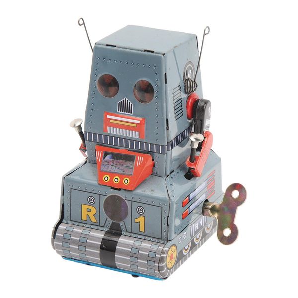 Robot A Vento, Robot Ad Orologeria, Robot Retrò In Metallo, Giocattolo Vintage Ad Orologeria, Robot A Vento Classico, Robot Vintage A Vento-image