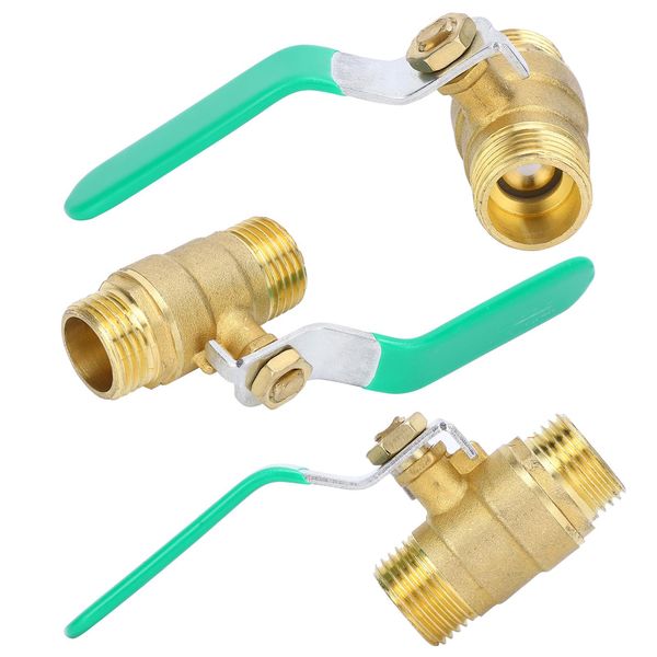 Valvola A Sfera, Valvola A Sfera Del Filetto, Valvola Di Arresto, Valvola Del Tubo Dell'acqua, Interruttore Della Valvola Dell'acqua, Valvola Dell'acqua D'ottone, Valvola A Sfera Doppia Del Filetto Maschio 1/2In-image