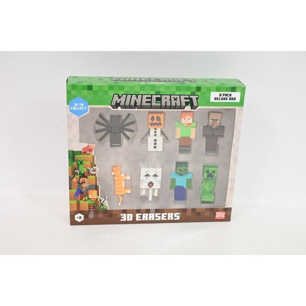 P.M.I Kids World Minecraft 3D Erasers - 8 Pack Deluxe Box Ver.B-image