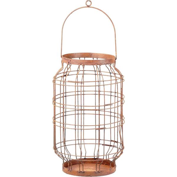 Lanterna Da Giardino In Metallo Acciaio Inox Vintage Decorativa Con Manico Ø19,5 Cm-image
