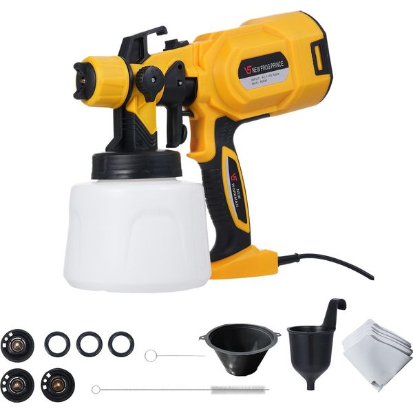 Spruzzatore Di Vernice 850W - Spruzzatore Elettrico Per Lattice Con 3 Tipi Di Spruzzo, Motore A 32000 Giri/Min, Serbatoio Da 1400 Ml, 4 Ugelli In Rame Per Mobili, Pareti, Porte E Giardino-image