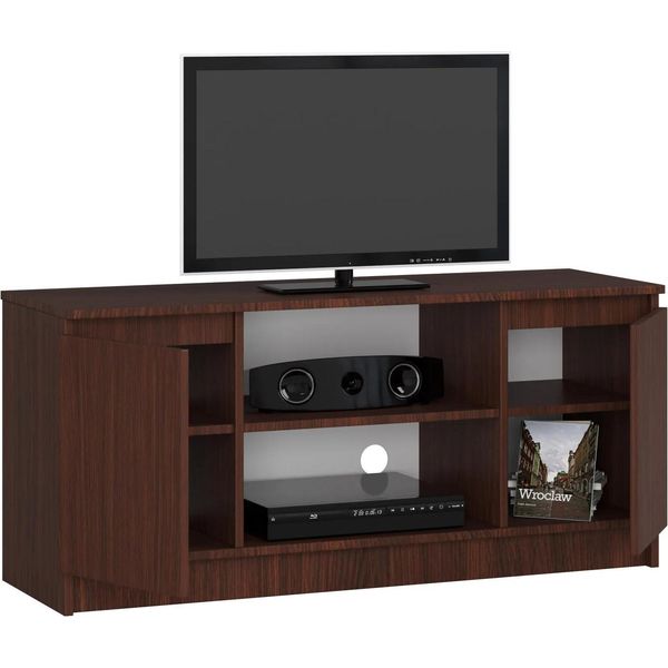 Mobile Tv 120 Cm Wenge 2D 1P Design Elegante E Funzionale Per Soggiorno-image