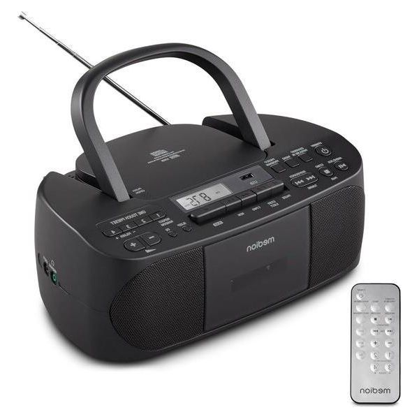 Radio Stereo Con Lettore Cd A Cassette Ingresso Audio Usb Aux Riproduzione MP3 Radio Fm Pll Memoria 40 Stazioni Batteria Telecomando Nero Lettore Cassette-image