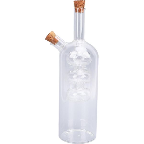 Dispenser Per Olio D'oliva E Aceto 2 In 1 In Vetro Con Doppio Beccuccio Per Olio E Aceto Contenitore Per Cucina Stile 3-image