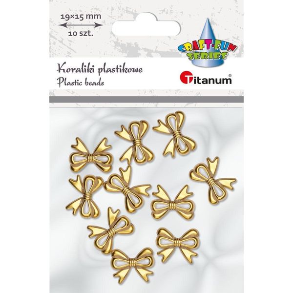 Perline Di Plastica Kokardki Traslucide Con Finitura Dorata 19X15 Mm 10 Pezzi Titanum-image
