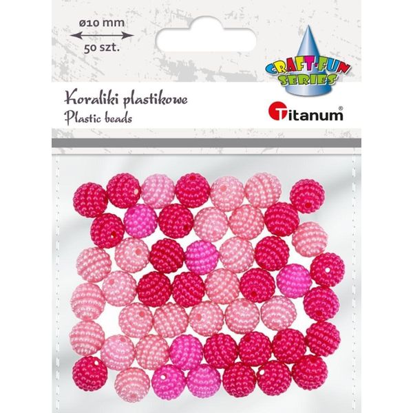 Perline Di Plastica Tonalità Rosa 10 Mm 50 Pezzi Titanum-image