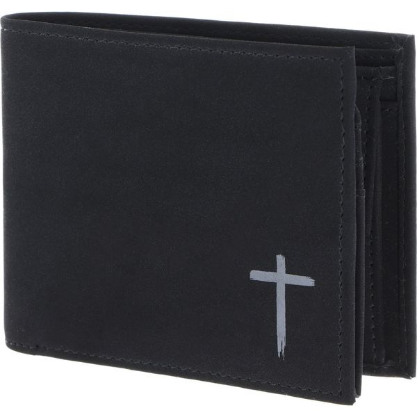 Oxmox Portafoglio New Cryptan Rfid Protect QuerscheinböRse Freedom Cross Print Grey Black Nero-image