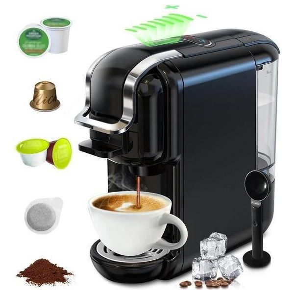 Macchina Per Caffè - Macchina Per Capsule Di Caffè - Macchine Per Caffè - Macchina Per Caffè - Capsule Multiple - Caldo E Freddo - 5 In 1 - Nero-image