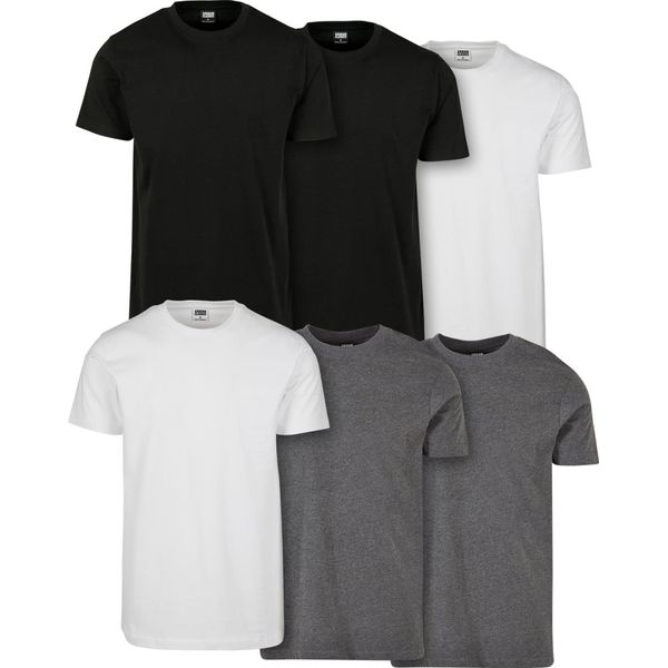 Urban Classics TB2684C | Basic Tee 6-Pack Maglietta Da Uomo - Colore: Blk/Blk/Wht/Wht/Chrcl/Chrcl - Taglia: 4XL-image