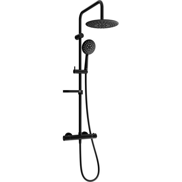 Mexen KX67 Set Doccia A Parete Con Soffione E Rubinetto Termostatico, Nero - 771506791-70-image
