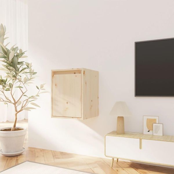 The Living Store Armadio A Muro 30X30X40 Cm In Legno Di Pino Massiccio-image