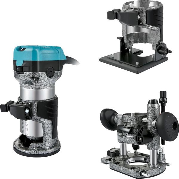 Fresatrice Elettrica Per Legno, Motore Da 800 W, Fino A 30000 Giri/Min, 3 Basi-image