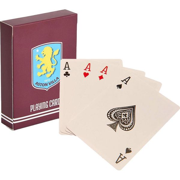 Aston Villa Fc - Carte Da Gioco TA14086 (Taglia Unica) (Vino Rosso/Giallo/Blu Cielo)-image