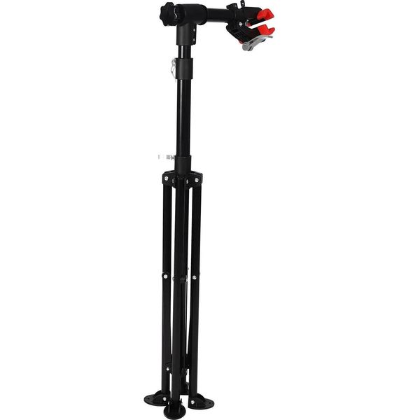 Cavalletto Professionale Per Biciclette - Cavalletto Per Riparazioni - Portata 50 Kg - Morsetto Girevole A 360° - Regolabile In Altezza - Pieghevole - Acciaio Al Carbonio E Nylon - Nero-image